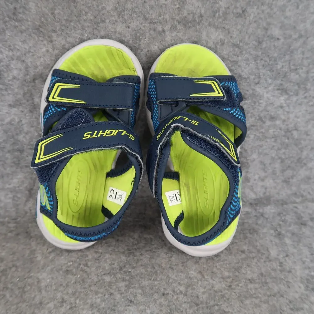 Skechers Shoes Toddler Baby 7 Sandals Adjustable Comfort Casual Kids Blue Green